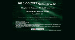 Desktop Screenshot of hillcountryautosalvage.net